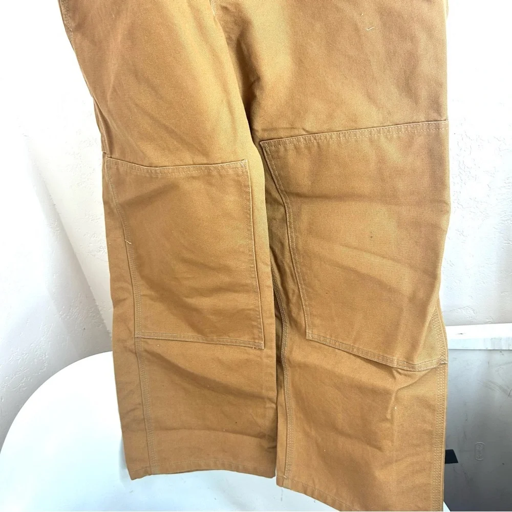 Carhartt Men's R01 Brown Canvas Duck Bib Overalls 40x30 Double Knee NWOT - Picture 6 of 9